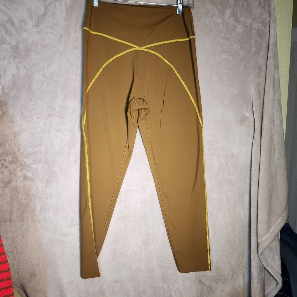 Offline Aerie High-Waisted Mustard/ Yellow Seams Casual Sporty Athletic Leggings - Picture 5 of 5